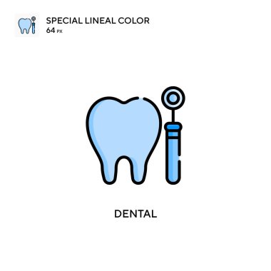 Diş Özel Lineal renk simgesi. Web mobil UI ögesi için resimleme sembolü tasarım şablonu. Düzenlenebilir vuruş üzerine mükemmel renk modern pictogram.
