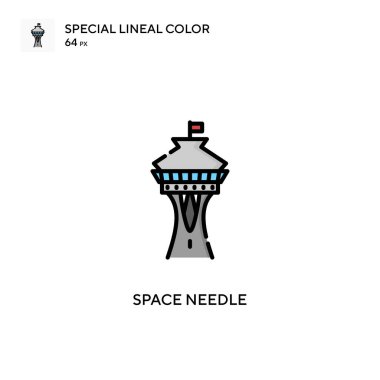 Uzay iğnesinin özel renk simgesi. Web mobil UI ögesi için resimleme sembolü tasarım şablonu. Düzenlenebilir vuruş üzerine mükemmel renk modern pictogram.