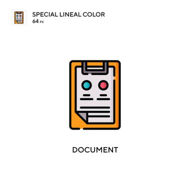 Belge Özel Çizgi Rengi simgesi. Web mobil UI ögesi için resimleme sembolü tasarım şablonu. Düzenlenebilir vuruş üzerine mükemmel renk modern pictogram.