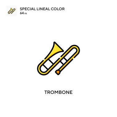 Trombone Special lineal color icon. Illustration symbol design template for web mobile UI element. Perfect color modern pictogram on editable stroke. clipart