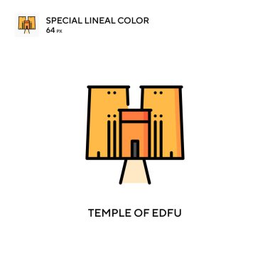 Edfu Tapınağı. Özel renk ikonu. Web mobil UI ögesi için resimleme sembolü tasarım şablonu. Düzenlenebilir vuruş üzerine mükemmel renk modern pictogram.