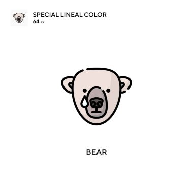 Bear özel çizgi renk ikonu. Web mobil UI ögesi için resimleme sembolü tasarım şablonu. Düzenlenebilir vuruş üzerine mükemmel renk modern pictogram.