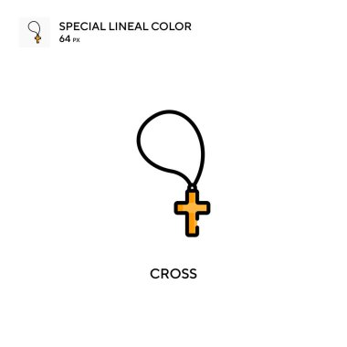 Çapraz Özel çizgi renk simgesi. Web mobil UI ögesi için resimleme sembolü tasarım şablonu. Düzenlenebilir vuruş üzerine mükemmel renk modern pictogram.