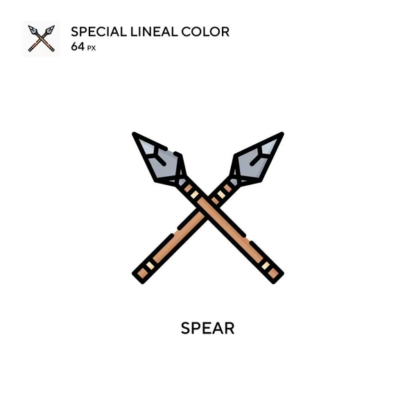 Spear Special Lineal Color Icon 디자인 모바일 요소를 템플릿 스트로크에 — 스톡 벡터