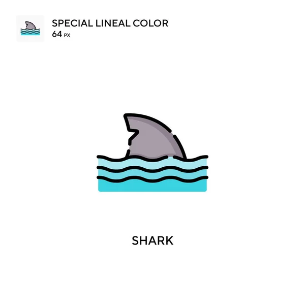 Shark Spezielle Lineare Farbsymbole Illustration Symbol Design Vorlage Für Web — Stockvektor