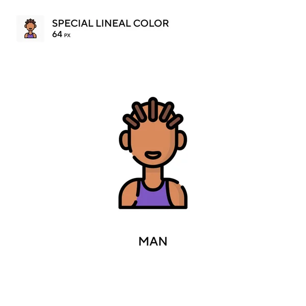 Man Special Lineal Renk Ikonu Web Mobil Ögesi Için Resimleme — Stok Vektör