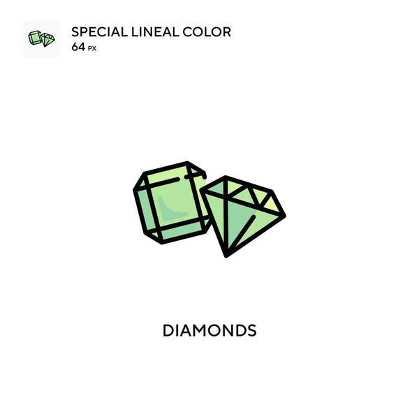 Diamonds Special Lineal Color Icon Illustration Symbol Design Template Web — Stock Vector