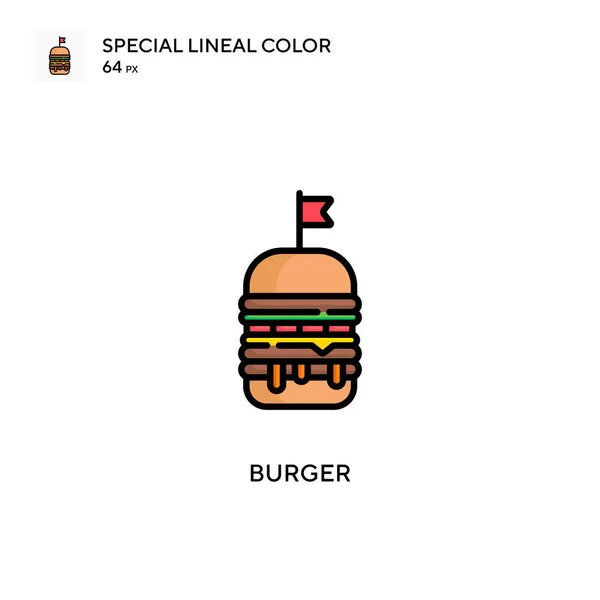 Burger Special Lineáris Szín Ikon Illusztráció Szimbólum Design Sablon Web — Stock Vector