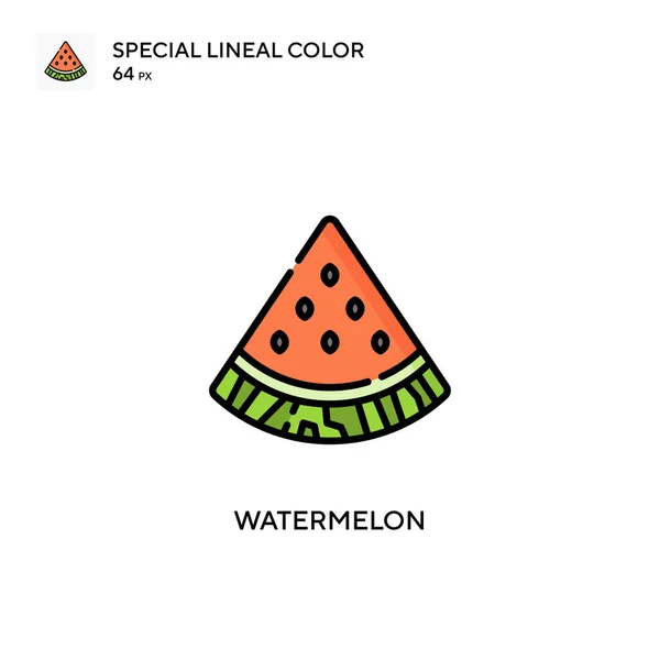 Vattenmelon Special Linjal Färg Ikon Illustration Symbol Design Mall För — Stock vektor