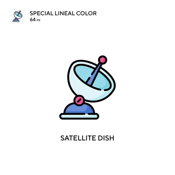 Satellite Dish Special Lineal Color Icon Illustration Symbol Design Template — Stock Vector