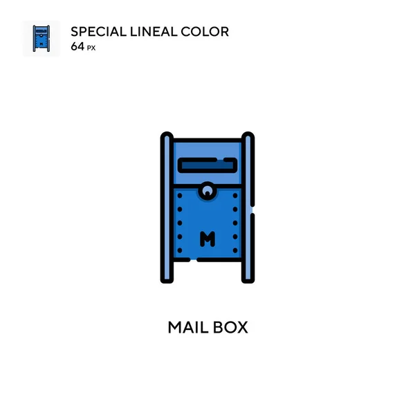 邮筒特殊线形彩色图标 Web移动Ui元素的说明性符号设计模板 关于可编辑笔画的完美色彩现代象形文字 — 图库矢量图片