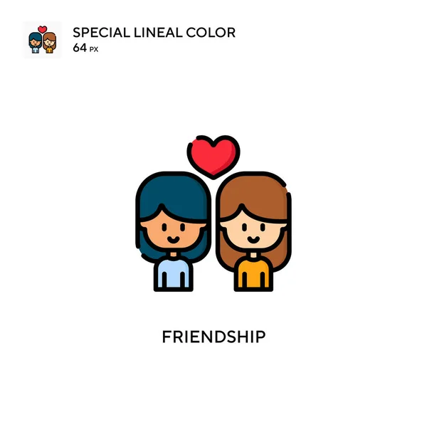 Przyjaźń Specjalna Ikona Koloru Linii Wzór Symbolu Ilustracji Dla Mobilnego — Wektor stockowy