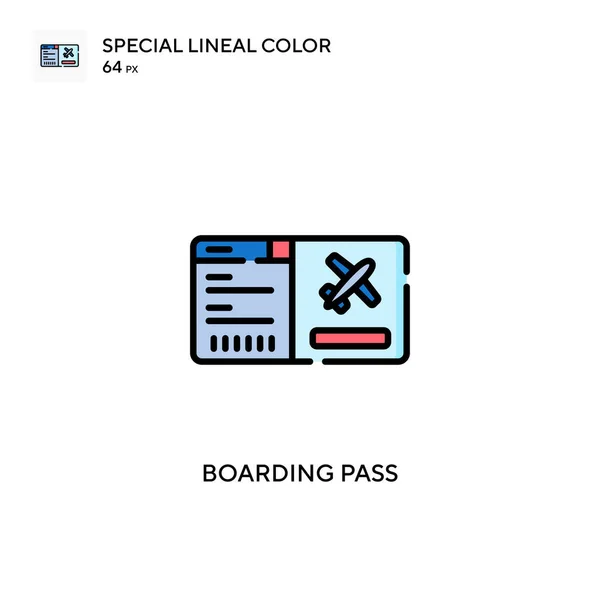 Boarding Pass Special Lineal Color Icon Illustration Symbol Design Template — Stock Vector