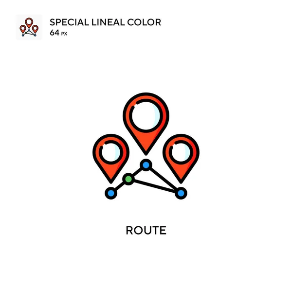 Route Speciell Linjal Färg Ikon Illustration Symbol Design Mall För — Stock vektor