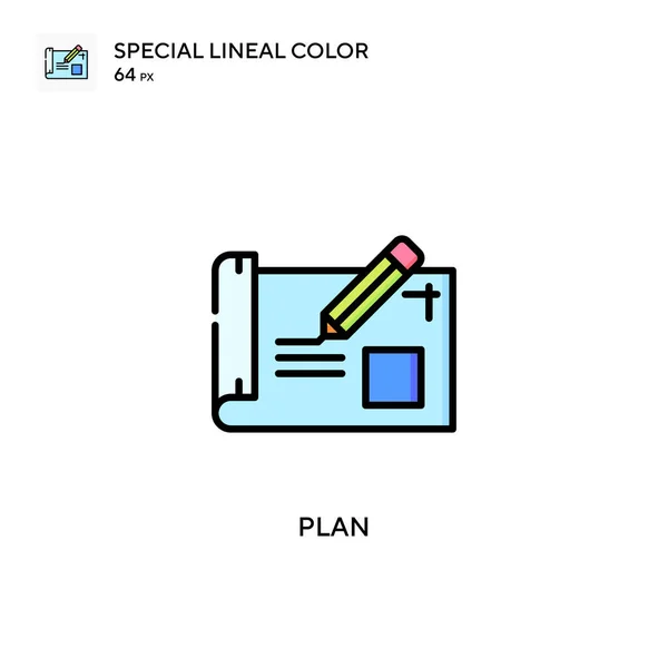 Plan Icono Especial Color Lineal Plantilla Diseño Símbolo Ilustración Para — Vector de stock