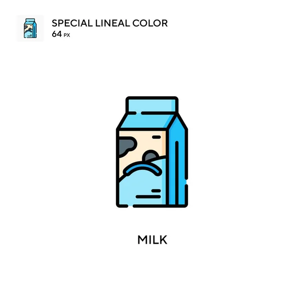 Leche Icono Especial Color Lineal Plantilla Diseño Símbolo Ilustración Para — Vector de stock