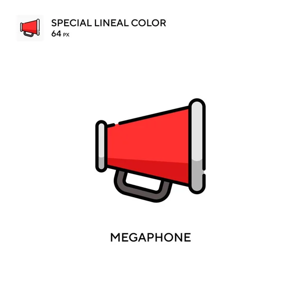 Megáfono Icono Especial Color Lineal Plantilla Diseño Símbolo Ilustración Para — Vector de stock