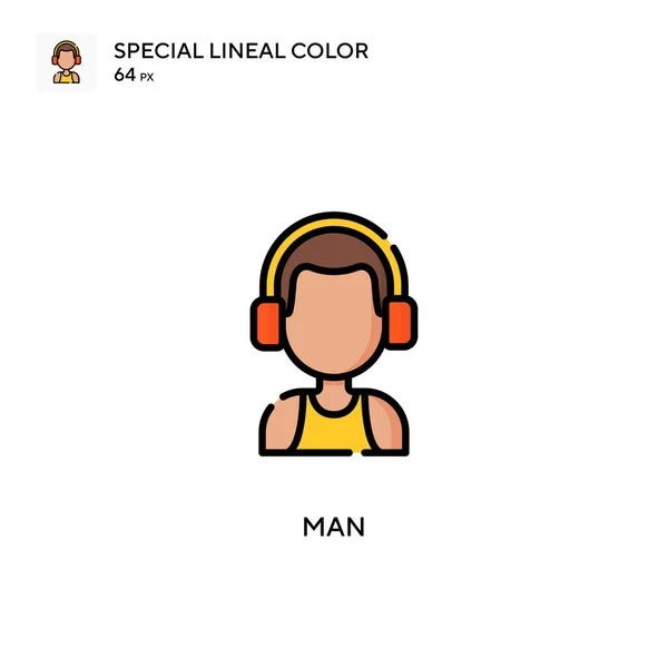 Uomo Speciale Icona Colori Lineari Illustrazione Modello Design Simbolo Elemento — Vettoriale Stock