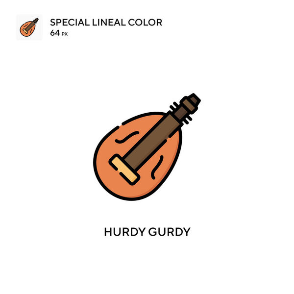 Hurdy gurdy Special lineal color icon. Illustration symbol design template for web mobile UI element. Perfect color modern pictogram on editable stroke.