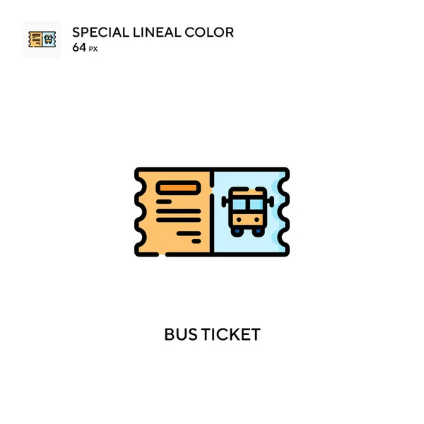Ikon Warna Lineal Spesial Tiket Bus Templat Desain Simbol Ilustrasi - Stok Vektor
