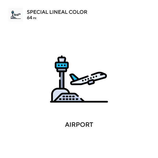 Flughafen Spezielles Lineares Farbsymbol Illustration Symbol Design Vorlage Für Web — Stockvektor