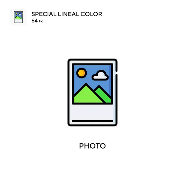 Fotoğraf Özel Çizgisel Renk Simgesi Web Mobil Ögesi Için Resimleme — Stok Vektör