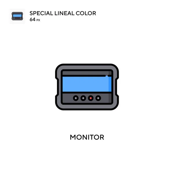 Монітор Спеціальна Лінійна Піктограма Кольору Шаблон Дизайну Символів Ілюстрації Елемента — стоковий вектор
