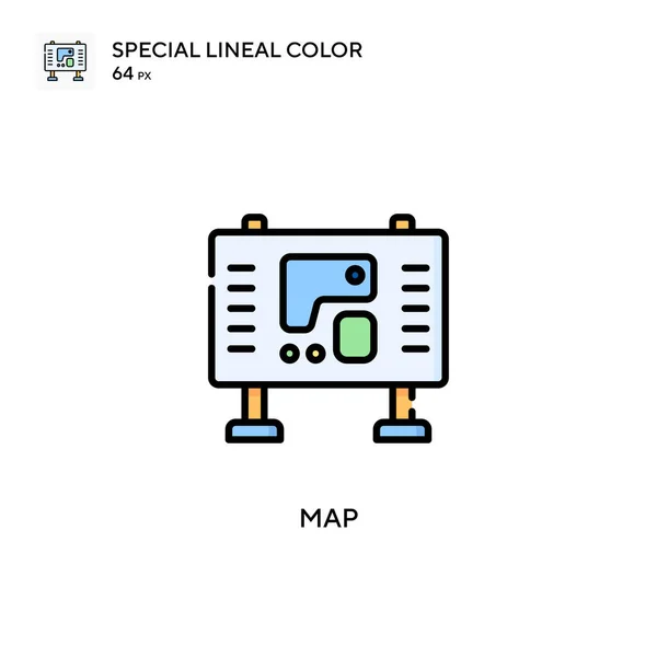 Mapa Icono Especial Color Lineal Plantilla Diseño Símbolo Ilustración Para — Archivo Imágenes Vectoriales