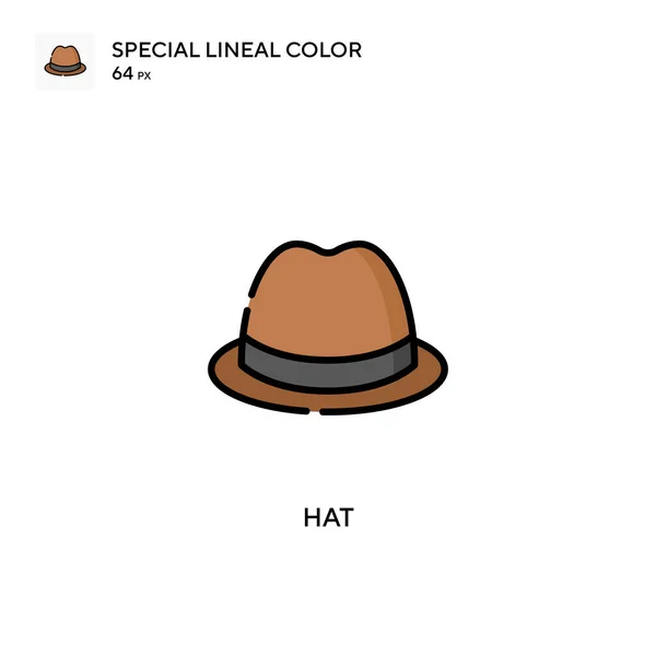 帽子特殊的线形色彩图标 Web移动Ui元素的说明性符号设计模板 关于可编辑笔画的完美色彩现代象形文字 — 图库矢量图片