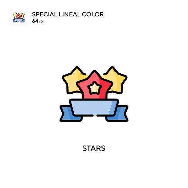 Étoiles Icône Spéciale Couleur Linéaire Modèle Conception Symbole Illustration Pour — Image vectorielle