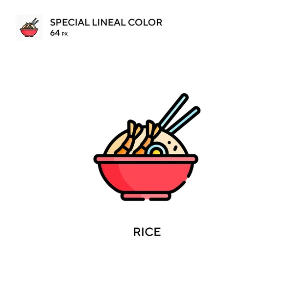 Icono Color Lineal Rice Special Plantilla Diseño Símbolo Ilustración Para — Vector de stock