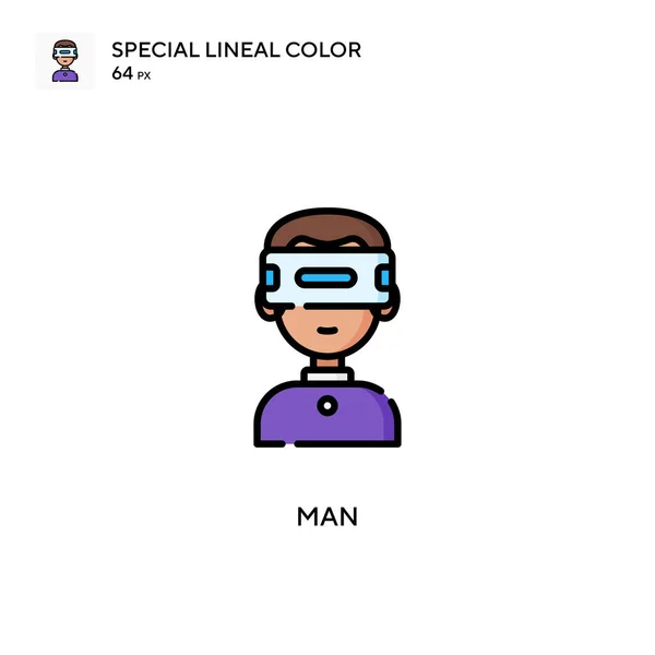 Man Special Lineal Color Icon Illustration Symbol Design Template Web — Stock Vector