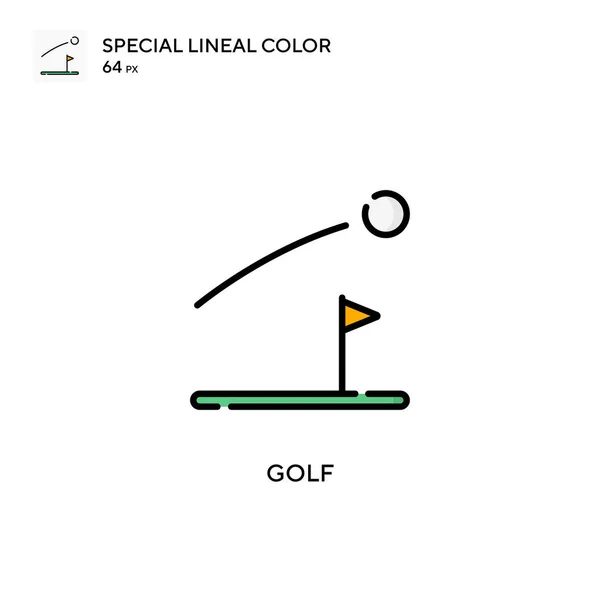 ゴルフ特別線色のアイコン WebモバイルUi要素用のイラスト記号デザインテンプレート 編集可能なストローク上の完璧な色現代ピクトグラム — ストックベクタ