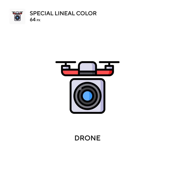 Drone Icône Spéciale Couleur Linéaire Modèle Conception Symbole Illustration Pour — Image vectorielle