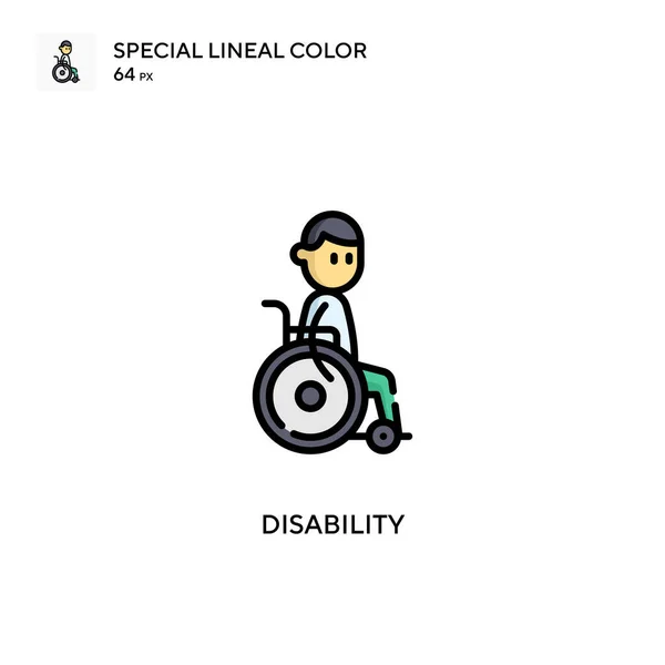 Disability Special Lineal Color Icon 디자인 모바일 요소를 템플릿 스트로크에 — 스톡 벡터