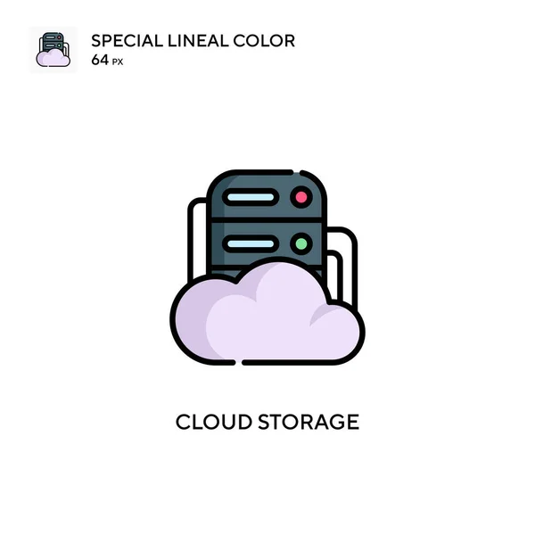 Almacenamiento Nube Icono Color Lineal Especial Plantilla Diseño Símbolo Ilustración — Archivo Imágenes Vectoriales