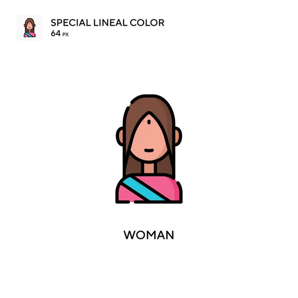 Mujer Especial Icono Color Lineal Plantilla Diseño Símbolo Ilustración Para — Archivo Imágenes Vectoriales