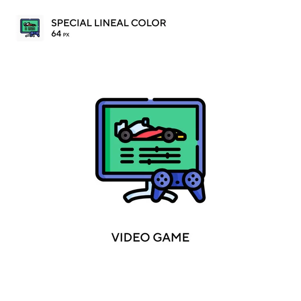Video Game Ícone Cor Linear Especial Modelo Design Símbolo Ilustração — Vetor de Stock