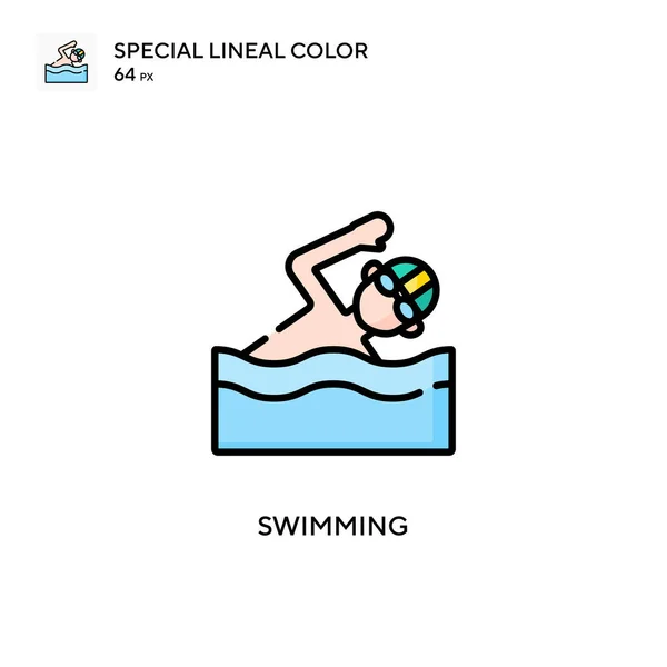 Swimming Special Lineal Color Icon Illustration Symbol Design Template Web — Stock Vector