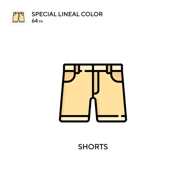 Pantalones Cortos Icono Especial Color Lineal Plantilla Diseño Símbolo Ilustración — Archivo Imágenes Vectoriales
