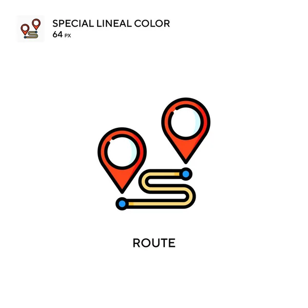 Ruta Icono Especial Color Lineal Plantilla Diseño Símbolo Ilustración Para — Vector de stock