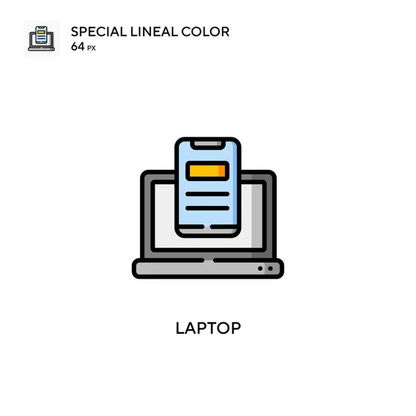 Laptop Icono Color Lineal Especial Plantilla Diseño Símbolo Ilustración Para — Vector de stock