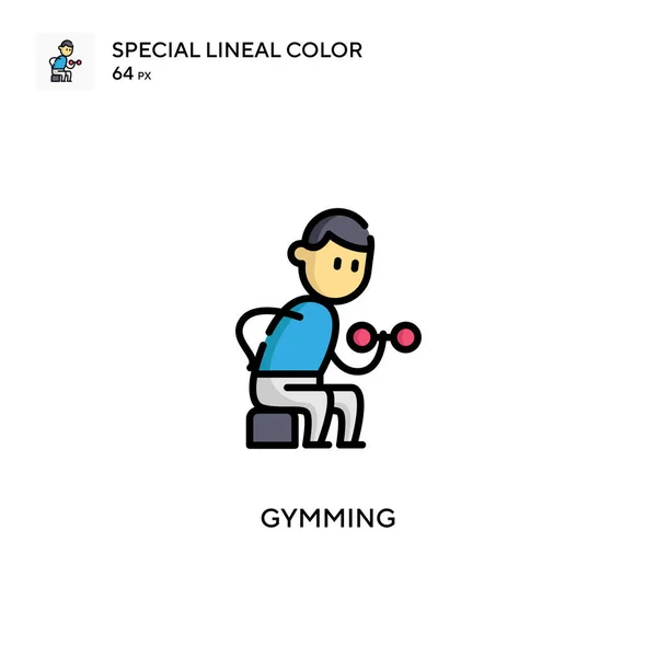 Gymming Special Lineal Color Icon Illustration Symbol Design Template Web — Stock Vector