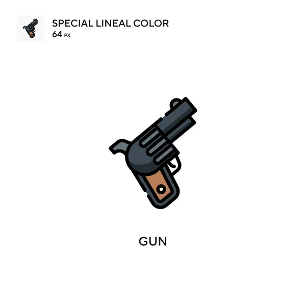 Gun Ícone Cor Linear Especial Modelo Design Símbolo Ilustração Para —  Vetores de Stock