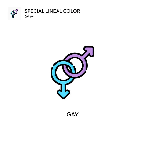 Gay Special Lineal Color Icon Illustration Symbol Design Template Web — Stock Vector