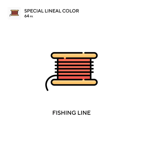 Línea Pesca Icono Color Lineal Especial Plantilla Diseño Símbolo Ilustración — Vector de stock