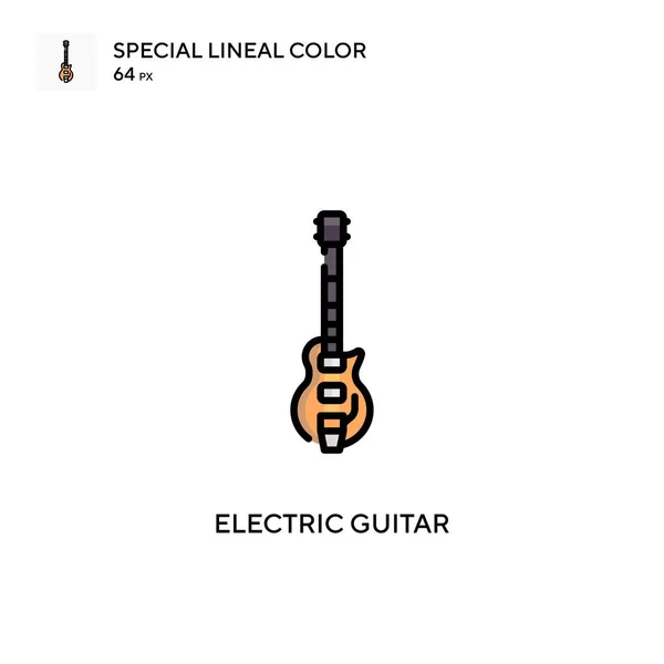 Elektrická Kytara Speciální Lineální Barevná Ikona Šablona Návrhu Symbolu Ilustrace — Stockový vektor