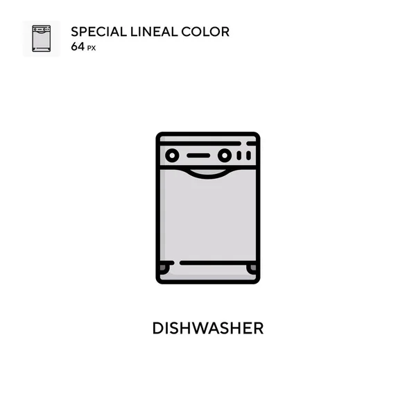 Dishwasher Special Lineal Color Icon Illustration Symbol Design Template Web — Stock Vector