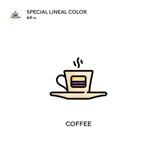 コーヒー特別な線色のアイコン WebモバイルUi要素用のイラスト記号デザインテンプレート 編集可能なストローク上の完璧な色現代ピクトグラム — ストックベクタ