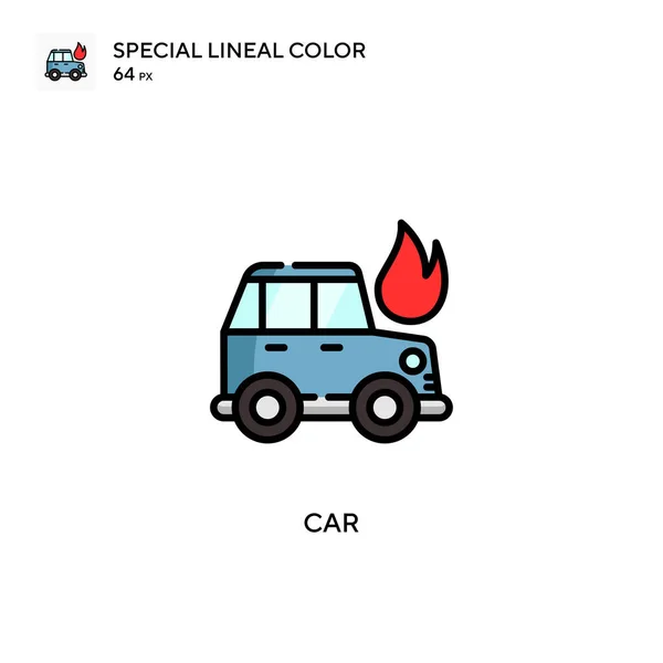 汽车特殊线型彩色图标 Web移动Ui元素的说明性符号设计模板 关于可编辑笔画的完美色彩现代象形文字 — 图库矢量图片